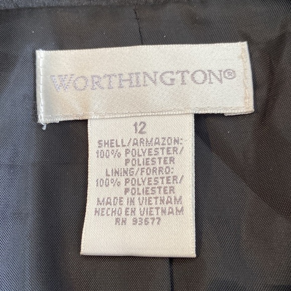 Worthington Size 12 Classic Black Belted Longline Outerwear Trenchcoat 4953 - Picture 8 of 11
